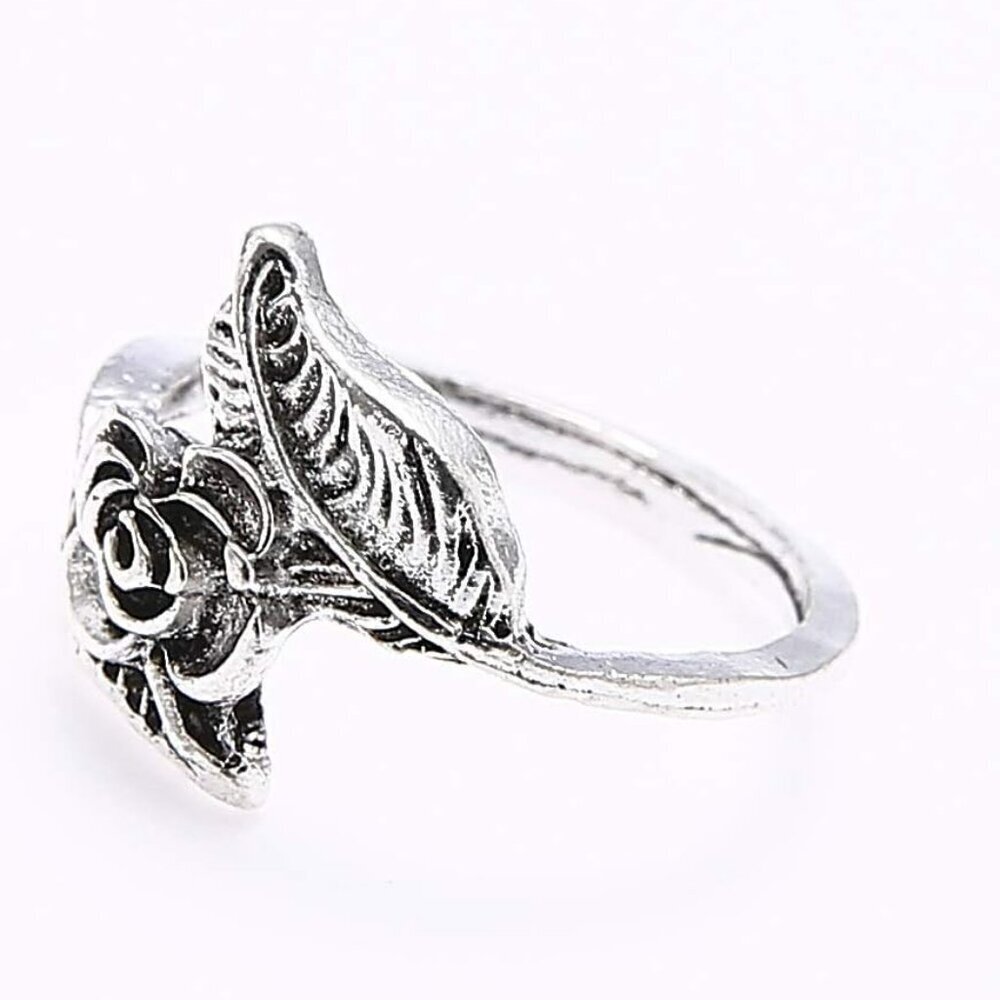 Silver Floral Rose ring Set Vintage Knuckle Ring Set Joint Knuckle Ring Set for - Picture 5 of 8